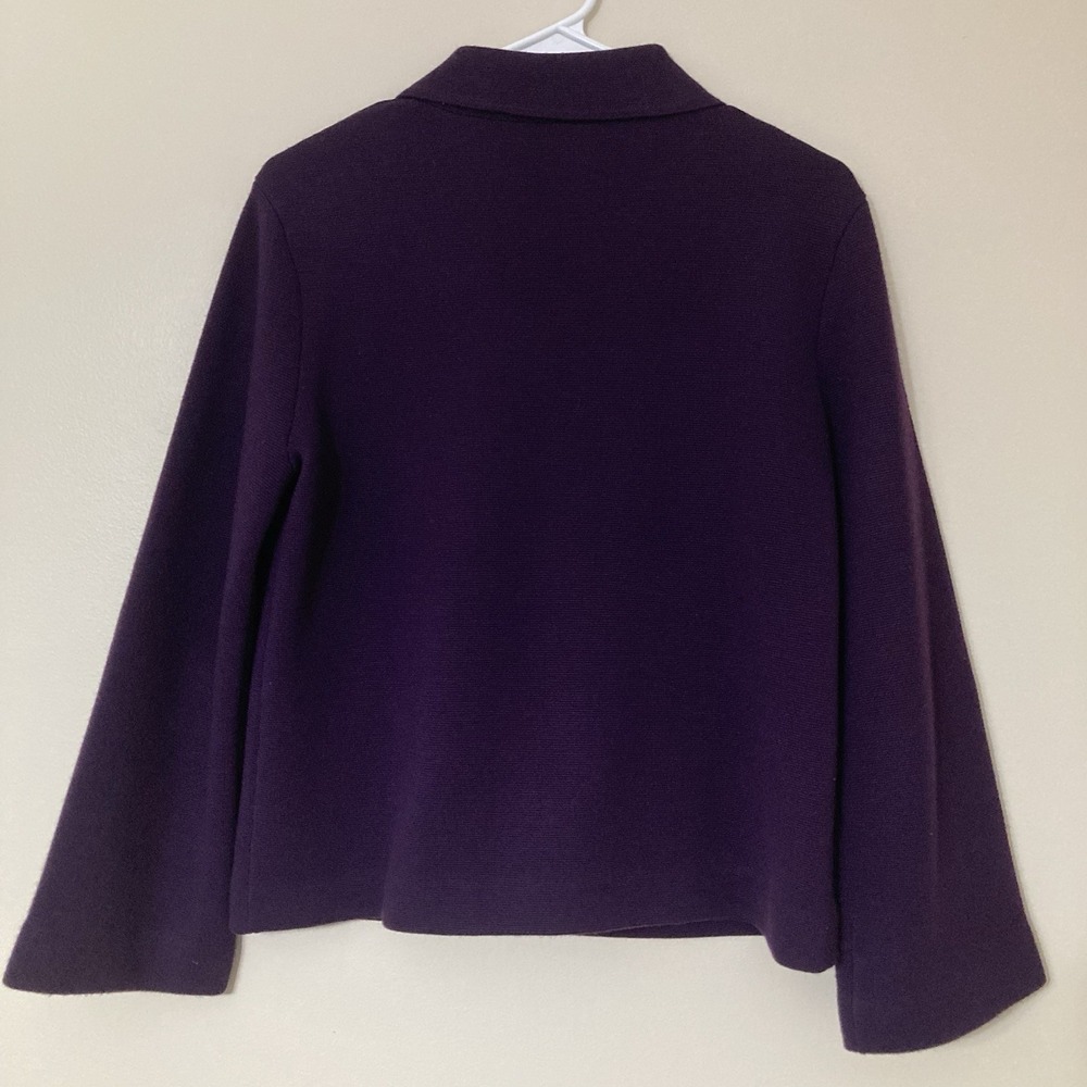 Talbots Petite Small Womens Purple Lined 100% Merino Wool Blazer Jacket Coat - Picture 3 of 14